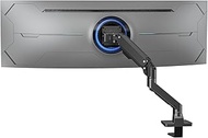 Heavy Duty Aluminum Single Gas Spring Monitor Arm Suit for Flat/Ultrawide/Cruved Monitor 34-49 inch