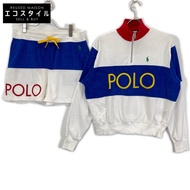 Polo Ralph Lauren 半拉鍊上衣和短褲毛巾布套裝，M 碼 [二手]