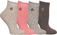 Women's Flat-Knit Textured Quarter Socks 4-Pack