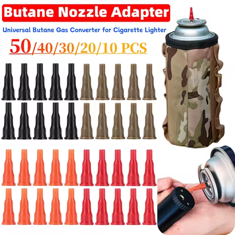 50-10Pcs Gas Nozzle Connector Reusable Butane Gas Tank Adapter Universal Butane Gas Converter for Li