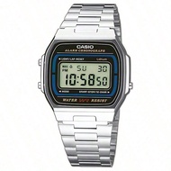 Men's/Women's Sporty Fashion Digital Watch A168WA-1, Retro Stainless Steel Strap Square Dial Watch, 