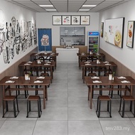 Table Chair Snack Shop Noodle Shop 4 Fast Food Restaurant Canteen Dining Table Commercial Rectangula