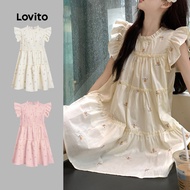 (Hot) Lovito Casual Ditsy Floral Tiered Layer Draped Dress for Women L177AD880