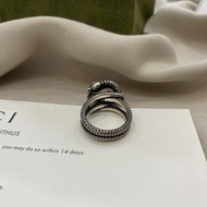 GUCCI純銀靈蛇復古戒指 男款  女款