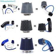 SEPTEMBERB Air Intake Systems, Aluminum with Rubber Hose Air Intake System Parts, Cab Air Filter Universal 3" 76mm Air Intake Kit Car Refitted Winter Mushroom Head