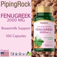 [ Baru] Piping Rock Fenugreek 2000 Mg 100 Capsules Breastmilk Support