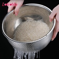 [Lohobby] Kitchen Colander Strainer Colander Rice Washer Strainer Bowl for Fruits Meat Grapes