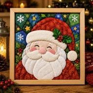 RRASIZ 1 Set Christmas Fabric Art Kit, Christmas Themed Cotton Fabric Christmas Fabric Painting Kit,
