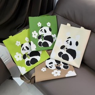 Chengdu Panda Knitted Portable Shoulder Bag Cartoon Flower Panda Chinese Style Large Capacity Casual