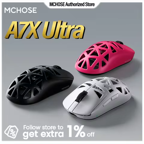 MCHOSE A7X Ultra Wireless Gaming Mouse AU-MG Shell Lightweight Design 8kHz Polling Rate Ultra Low La