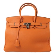 HERMES Togo皮革Birkin 35銀扣手挽袋Orange