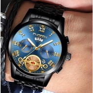 Fngeen man watches waterproof stainless steel bands day and week display handsome young man watch