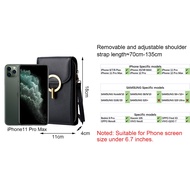 Women's Crossbody Handphone Sling Bag with Card Coin Pouches Metal Ring Flip Wallet for Girls Gift