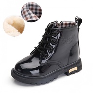Spring Winter Children Shoes PU Leather Waterproof Martin Boots Kids Snow Boots Girls Rubber Boots Fashion Boys Sneakers New