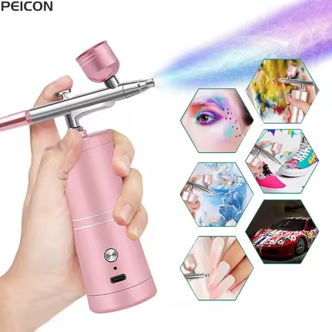 Airbrush with Compressor Airbrush Painting Mini Spray Gun for Painting Wireless Electric Paint Gun A