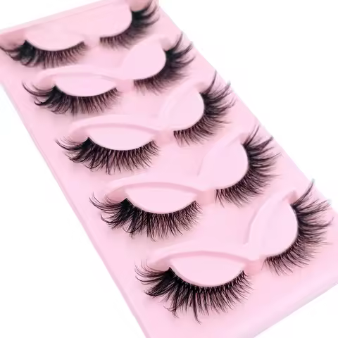 HBZGTLAD Invisible band Cat Eye Lashes Faux Mink Eyelash Winged End Eye Elongated Fake Eyelashes Nat