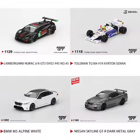 MINIGT 1/64 Lamborghini Huracán GT3 EVO2 #45 No.45 Toleman TG184 #19 Ayrton Senna Alloy Diecast Car