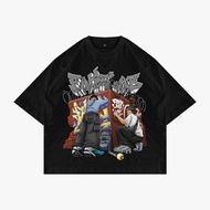 HITAM Fakelab Boxy Bombing Black Tshirt / Ts Black Graffiti / T-shirt Hardcore N4TW