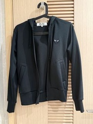 Cdg Play Comme des Garcons Black Hoodie zip up 拉鍊外套