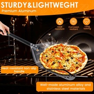Perforated Pizza Peel 12 Inches Aluminum Pizza Paddle Nonstick Turning Peel with Anti-Scald Handle H