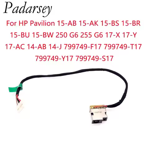 Padarsey DC Power Jack Cable Replacement for HP Pavilion 15-AB 15-AK 15-BS 15-BR 15-BU 15-BW 250 G6 