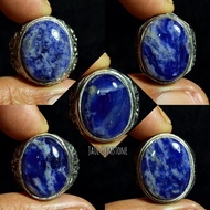 Blue sodalite stone, blue sodalite ring stone, blue sodalite ring stone / alpacaRing, iron badar sto