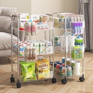 Storage Rack Transparent Snack Acrylic Storage Rack Cabinet Living Room and Kitchen Multi-Layer Bedside Movable Floor Trolley