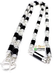 สร้อยคอนิล 4 มม. สร้อยคอเงินแท้ พลอยนิลแท้ 26 นิ้ว YTG-9122