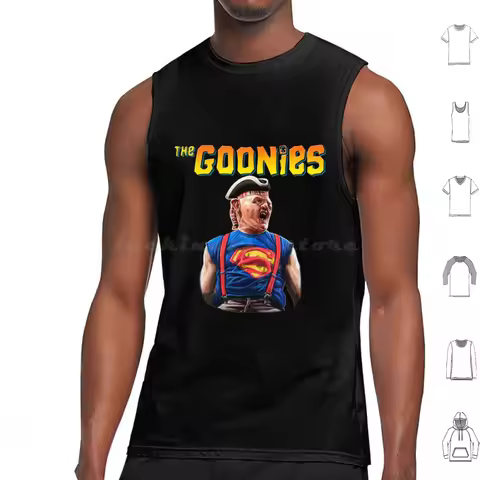Sloth Tank Tops Vest Sleeveless Goonies Movie 80s Skull Film Never Say Die Funny Mouth Sloth Data Pi