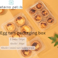 50PSC 2/4cavity& 25psc 6cavity Egg Tart box Transperant/Disposable Portugues Tart Box