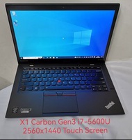 X1 Carbon Gen3 i7 Touch Lenovo ThinkPad 14" i7-5600U 8g ram 256g SSD 2560x1440 Touch