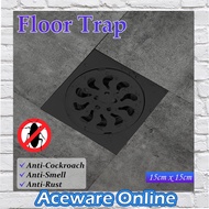 15x15cm Stainless Steel Bathroom Floor Trap Floor Grating Anti Smell Cover Floor Drain Strainer Pera