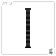 UNIQ Strova Mag Strap for apple watch self- adjustable steel link band 49/46/45/44/42mm Black (Midni