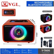 VGL V-S600 Rechargeable Bluetooth Speaker with RGB Light | 40W | Karaoke Ready