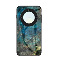 For Huawei Honor X9a 5G X9 A HonorX9a X9A 5G Marble Phone Case Gradient Glossy Stained Tempered Glas