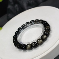 金曜石手串老型珠顆顆帶眼金色黑曜石手錬女款招財旺運護身辟邪