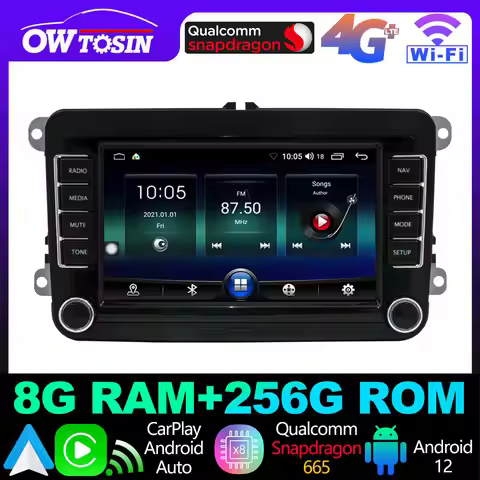 7" 7870 4G WiFi Android 13 UIS7870 12G+256G Car GPS Radio For Volkswagen VW Golf Polo Passat Skoda O