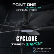 Cyclone VSPEC-IV RS (48"/62") Carbon Black (5 Blades) // Built-in SMART Ceiling Fan by Point One Tec