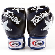 Fairtex Boxing Gloves BGV1 Navy blue Nation print Genuine Leather (10,12,14,16 oz.) for Sparring MMA K1 นวมซ้อมชก แฟร์แท็ค BGV1 เนชั่นปริ้น สีน้ำเงิน ทำจากหนังแท้