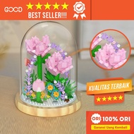 Carnation Flower Building Blocks Toys Flower Game Decoration Blocks