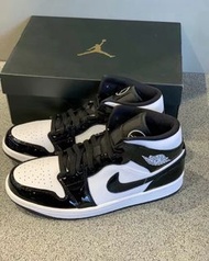 【🔥漆皮 黑白熊貓】Air Jordan 1 Mid SE ASW “Black and White”全明星 黑白熊貓 漆皮