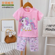 FORSLEEP QF2201 UNICORN Pajamas 1-9 years KUBAO Short Sleeve Top Pants 7/s8 Imported Girls' Sleepwea