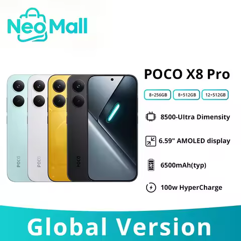 New POCO X8 Pro 5G Smartphone Gobal Version Dimensity 8500-Ultra 6.59" 1.5K AMOLED Display 6500mAh 1