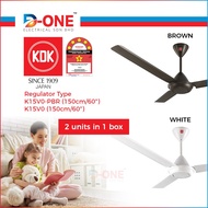 KDK Ceiling Fan - Regulator Type (150cm/60″) K15V0-PBR / K15V0-WT