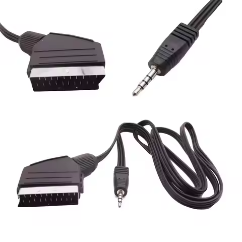 Scart Cable 21 Pin Scart Jack to 3.5mm Male Stereo Jack Full HD TV Multiple Shieldings Precision Con