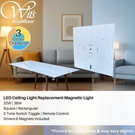 LED Ceiling Light Magnetic Light Replacement LED Module 36W Square 32W Rectangular Switch Toggle Rem