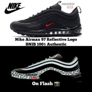 [RARE] Nike Air Max 97 Logo Reflective Black Red AR4259-001 100% Authentic Sepatu