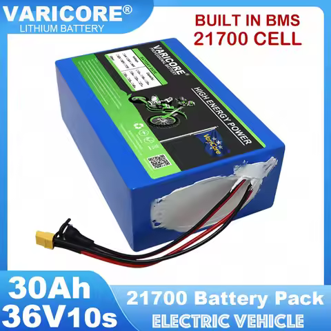 VariCore 36V 30Ah 10s6p 21700 Lithium Battery Pack 42V 500w 800w 1000w 1200w 1500w Batteries Cell Bu