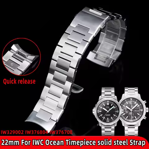 22mm For IWC Aquatimer Family Watchband IW329002 IW376804 IW376708 Men's strap Solid Stainless Steel