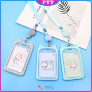 PTT Name Tag Lanyard Gantungan Kartu Motif Kucing Akses MRT Busway E-Money Flazz BRIzi Bentuk Karakt